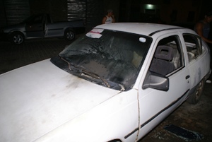 Kadett estava no pátio de uma oficina