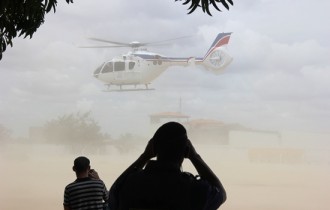 helicoptero de wagner levanta voo em Capim Grosso- foto- Raimundo Mascarenhas