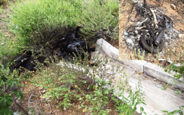 Morte cercada de mistério, pois além do corpo uma moto encontrada também carbonizada.