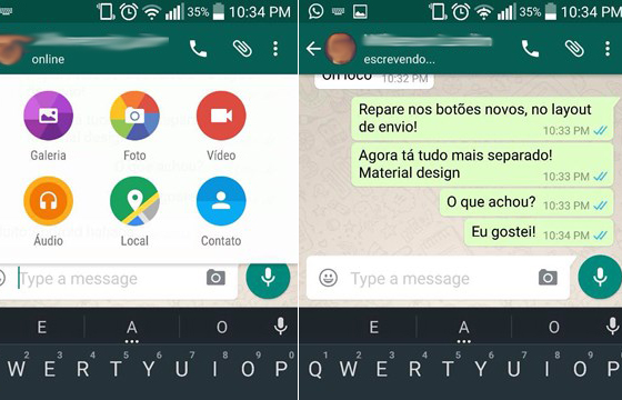 novo visual whatsapp