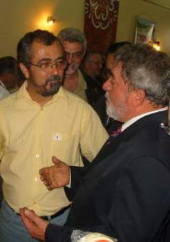 Ismael Ferreira ao lado do ex-presidente.Foto: arquivo.