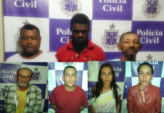 Esquerda para à direita parte de cima: Edmilson Pereira, Edvan Miranda e Manoel Ribeiro. Parte de baixo na mesma ordem: Uilson Ribeiro dos Santos, Welton Francisco da Rocha,Pamella Thaís da Silva Fortes, Liliane da Silva Muraro (Foto: Divulgação/25ª Coorpin)