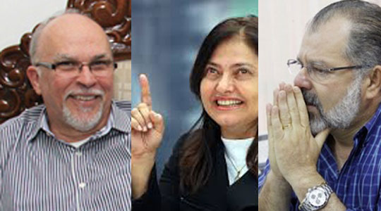 A montagem da foto foi feita de acordo com a votação; Negromonte 1º, Alice 2º e Nilo 3º.