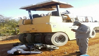 Vítima deparou com a máquina e não conseguir frear a moto.