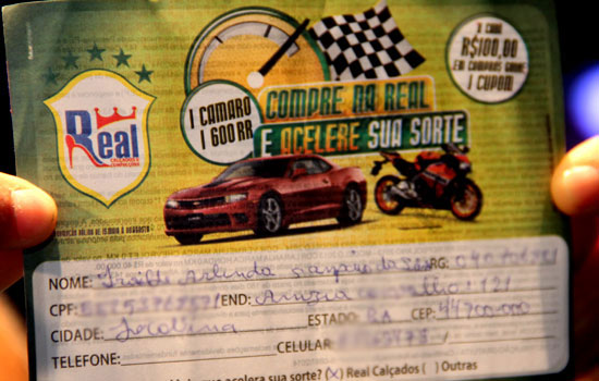 Por medida de segurança a organização pediu para desfocar numeração do documento e do telefone. Este cupom foi da compra feita em Jacobina.