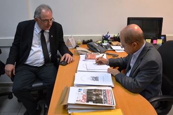 Joseildo recebeu o reitor em seu gabinete onde mostrou o que considera positivo.