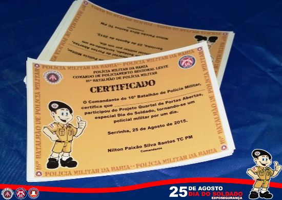 As criança foram contempladas com Certificado.