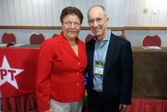 Fátima Nunes e Rui Falcão, presidente nacional do PT.