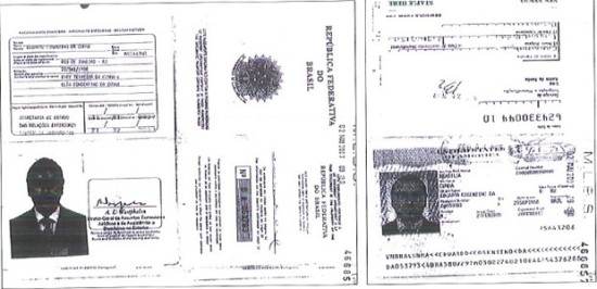 Cópias do passaporte e do visto norte-americano de Eduardo Cunha