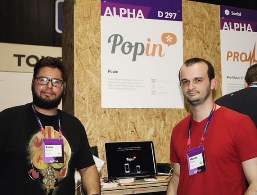 Fabio Daneze e Marcos Borges, desenvolvedores do aplicativo Popin, no Web Summit 2015, em Dublin, Irlanda
