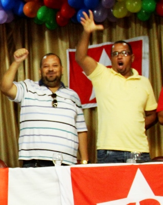 Zé Silva (E) e Tita marcaram presença para apoiar o PT de Coité.