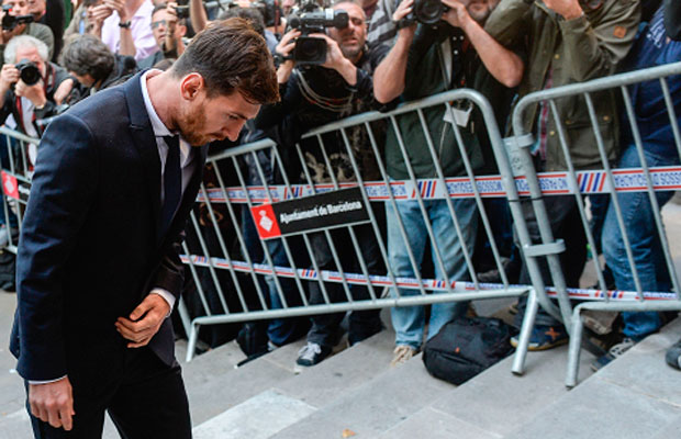 Messi chegando ao Tribunal, na Espanha, no último dia 2 de julho