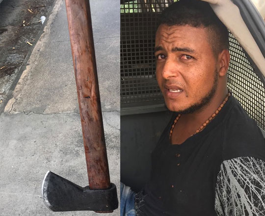 Jovem é preso por agredir a própria avó com golpe de machado na cabeça