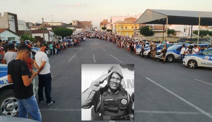 Sob forte emoção, policial é enterrado em cemitério de Retirolândia com honras militares